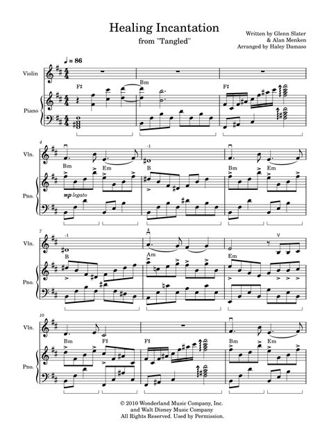 Healing Incantation (arr. Haley Damaso) by Glenn Slater Sheet Music for ...