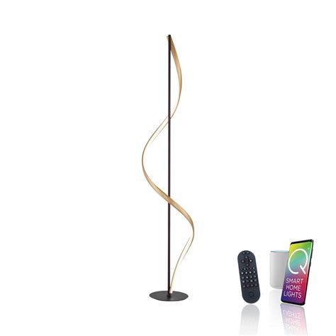 Paul Neuhaus Q-Swing floor lamp anthracite/brass | Lights.co.uk