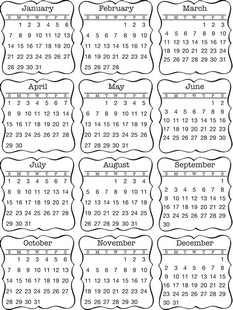 Free Printable Small Calendars