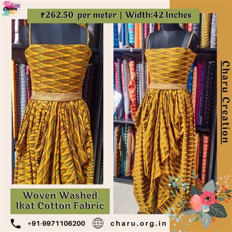 Ikat dress material fabric/ Draping Video - Charu Creation