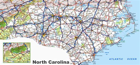 North Carolina State Map With Cities