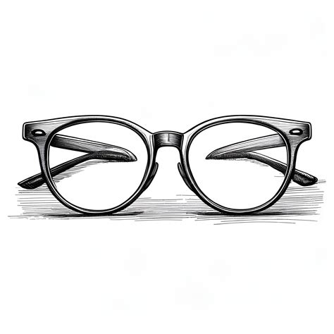 Premium Vector | Eyeglasses ink sketch drawing black and white engraving style vector illustration