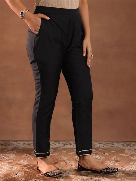 Buy Black Solid Silk Blend Straight Suit Set With Dupatta Online at Rs ...