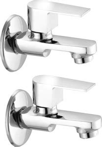 UNIKITCH Brass Bib Tap Pack OF 2 For Bathroom and Kitchen Chrome Finish ...