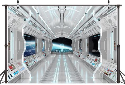 Buy LYWYGG 7x5ft Vinyl Spaceship Interior Background Futuristic Science ...