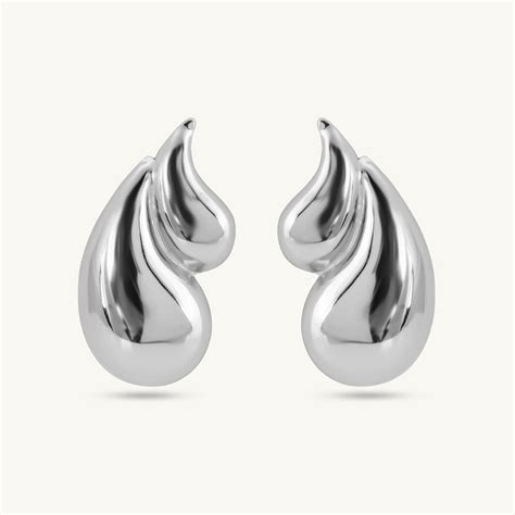 Chic Teardrop Silver Stud Earrings – PALMONAS