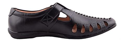 JD Men Leather Material Formal Sandal - JD-SH-018-10,Black : Amazon.in ...