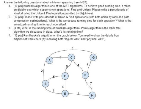 Image result for Minimum Spanning-Tree Questions