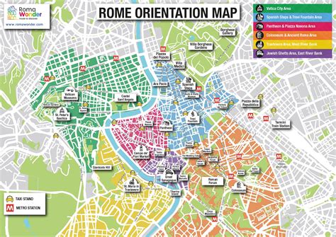 Wall Map Of Rome Italy