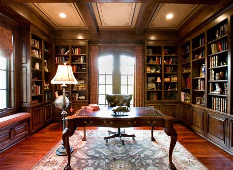 Traditional Home Library Design 的图像结果