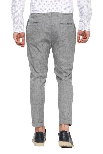 Buy Men Grey Check Formal Trousers Online - 283193 | Peter England