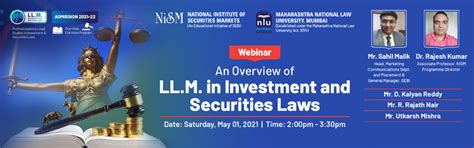 Webinar on “An overview of LL.M. in Investment and Securities Laws ...