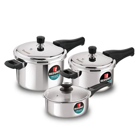 Trimax Triply Stainless Steel Outer Lid Pressure Cooker Multi Combo