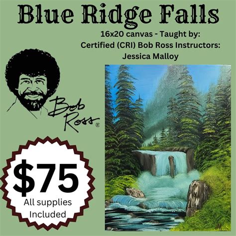 11/21 Blue Ridge Falls oil painting - Bob Ross wet on wet technique ...