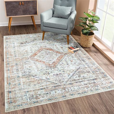 Amazon.com: Bloom Rugs Washable Non-Slip 9' x 12' Rug - Peach/Beige ...