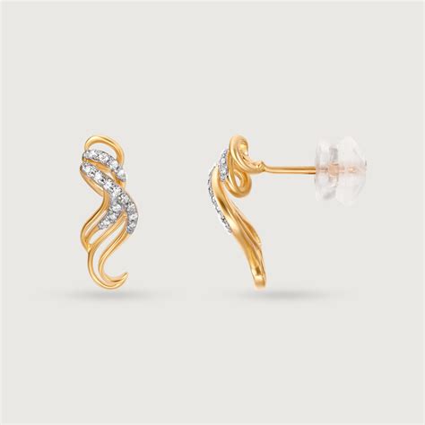 Whispering Gale 14 Kt Gold & Diamond Stud Earrings