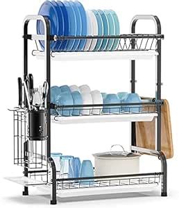 Ritmo Dish Drying Rack, 3 Tier Rust-Resistant Dish Rack Small Dish ...