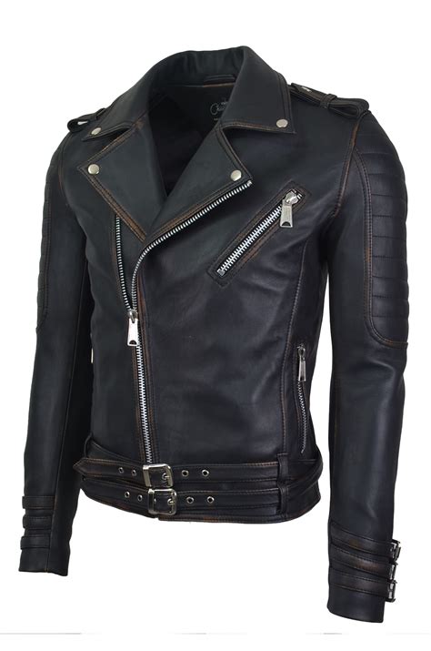 Chaqueta En Cuero Subzero Black Enevejecida | Chaqueta de cuero hombre ...