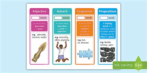 Word Classes Bookmarks (teacher made) - Twinkl