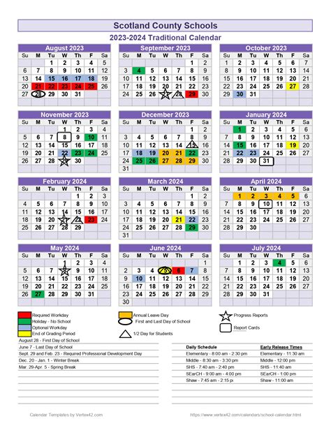Scotland County Schools Calendar 2024-2025 [District]