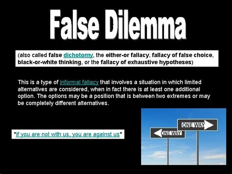 Image result for Either or Fallacy Example