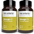 hk vitals Omega 3 Fish Oil Supplement (60 Capsules Each, Pack of 2 ...