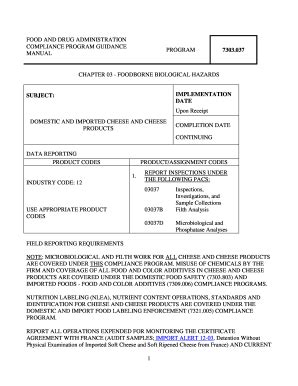 Fillable Online fda 1 food and drug administration program 7303037 ...