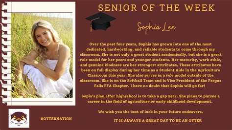 Senior Otters of the Week - Micah Johnson & Sophia Lee