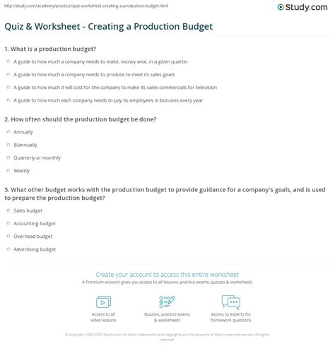 Image result for Production Budget Problem Question