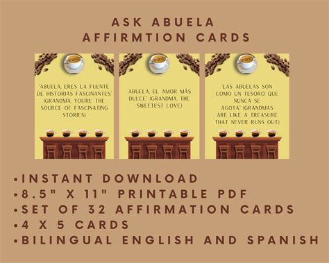 Abuela and Grandma Affirmation Cards in English and Spanish -printable ...