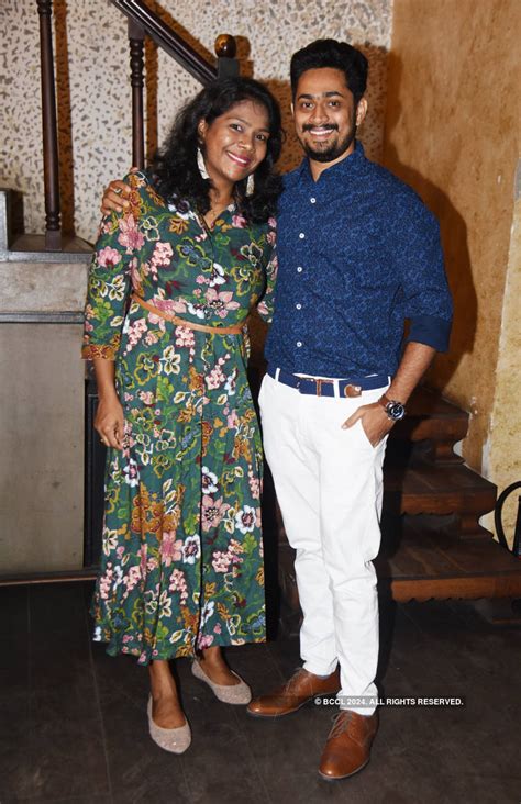 Bharathi and Ramanan are all smiles during the Saturday night party ...