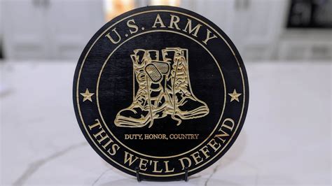 US Army Sign – Deluxe Engraved “This We’ll Defend” Solid Wood Wall Art ...