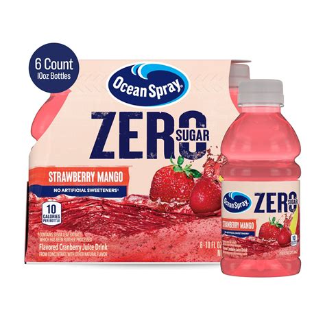 Ocean Spray® Zero Sugar Strawberry Mango, 10 Fl Oz Bottle, 6 count - 3 ...