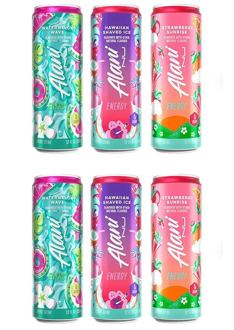Alani Nu Energy Drinks Strawberry Sunrise, Watermelon Wave, Hawaian ...