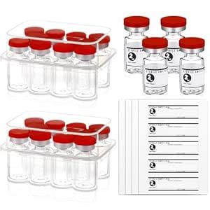 Threlaco 20 x 2ml Sterile Empty Sealed Vials with Self-Healing Glass ...