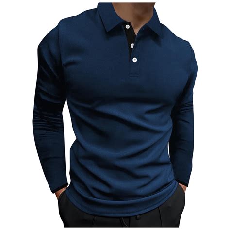 Dovford Mens Golf Shirts Long Sleeve Moisture Wicking Collared Work ...