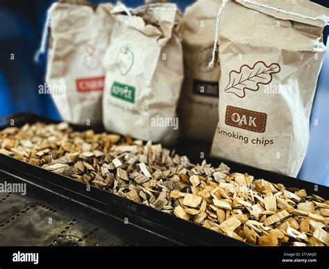 Smoking Wood Chips Ready For The Grill Stock Photo - Alamy