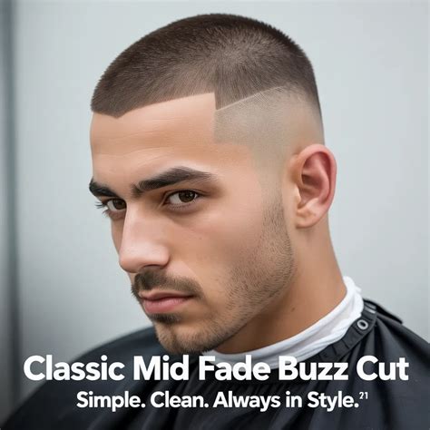 Mid Fade Buzz Cut - Clean, Modern Hairstyles for Every Hair Type