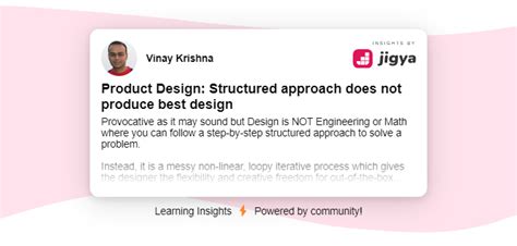 Product Design: Structured approach does not produce best design
