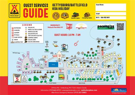 Gettysburg, Pennsylvania Campground Map | Gettysburg / Battlefield KOA ...