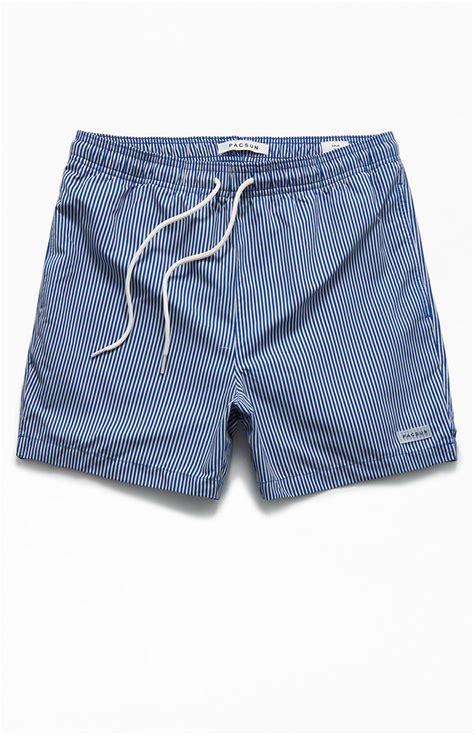 Pacsun Blue Stripe 15" Swim Trunks | PacSun