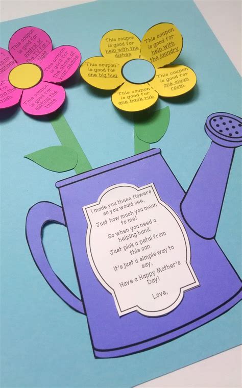 Mother's Day Craft - Poster - Card - Coupons - Original Poem | Mothers ...