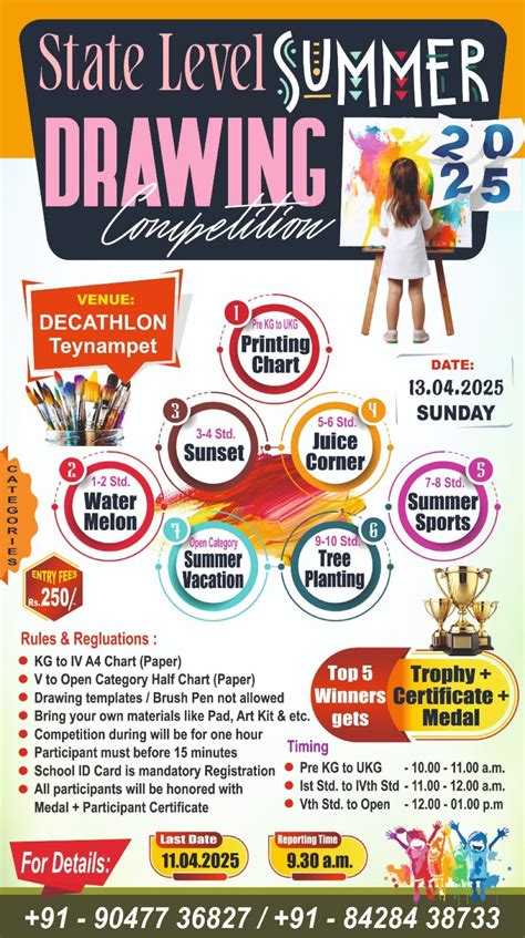 Summer Contest State Level Drawing competition - 2025 , Decathlon ...