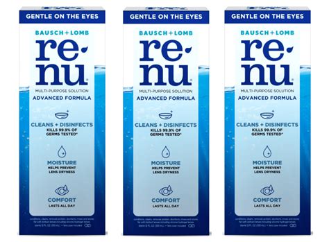 3 Pack - Renu Contact Lens Solution, Advanced Formula Multipurpose Lens ...