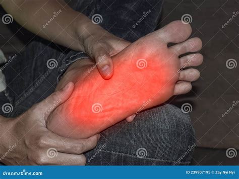 Tingling and Burning Sensation in Foot of Asian. Foot Pain. Sensory Neuropathy Problems. Foot ...