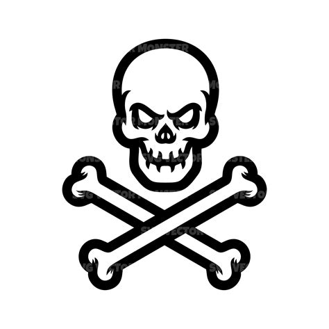 Skull Crossbones Svg Vector Cut File for Cricut, Silhouette, Pdf Png ...