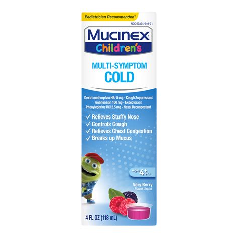 Amazon.com: Mucinex Children's Multi-Symptom Cold Medicine, Kids Cough Medicine, Mucinex Kids ...