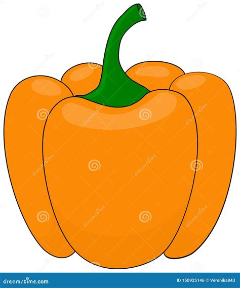 Orange Bell Pepper Clipart. Vector Illustration Stock Vector ...
