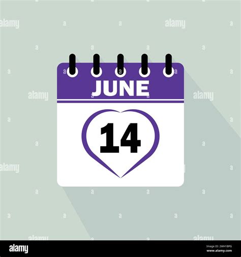 Icon calendar day - 14 June. 14th days of the month, vector ...