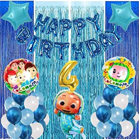 Nayugic Cocomelon Theme Foil Balloon for Fourth Birthday Decoration Kit ...